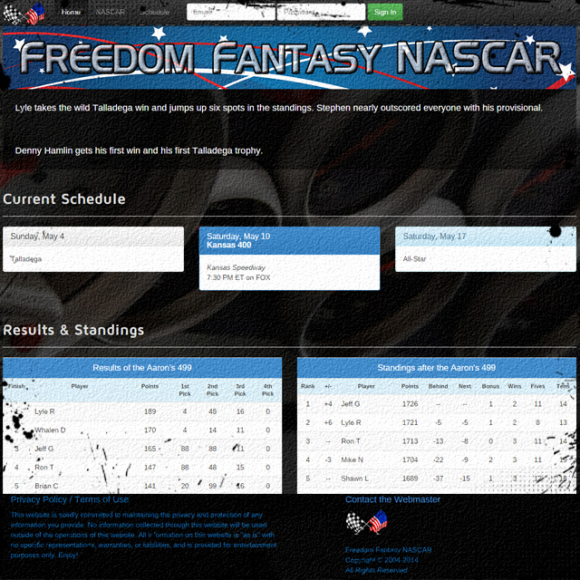 Freedom Fantasy NASCAR